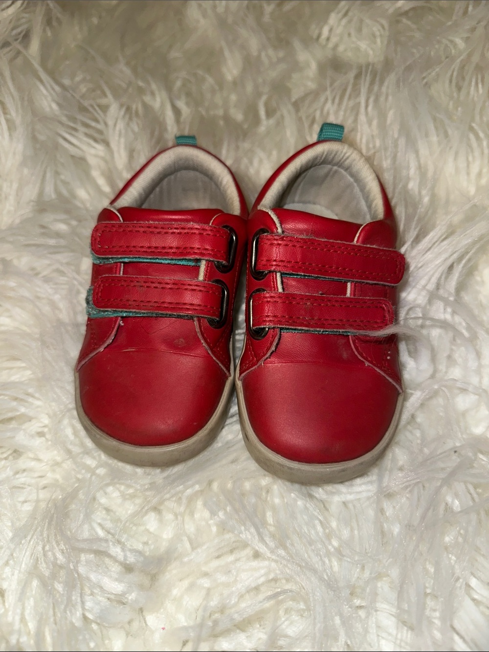 Ten Little Toddler Red Double-Strap Shoes